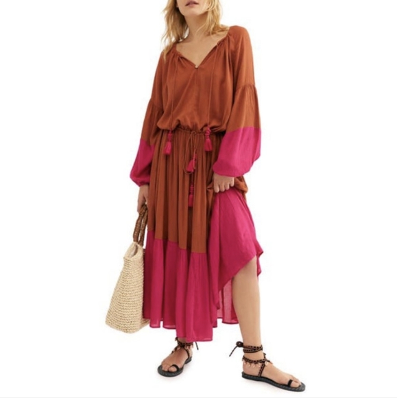 Free People Never Forget Colorblock Maxi Dress S - Picture 5 of 17